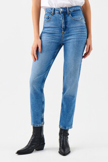 брюки джинсовые женские Джинсы mom slim с высокой посадкой Befree