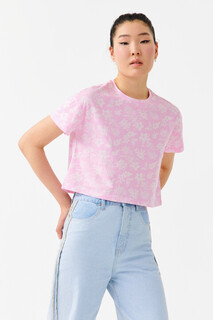 футболка женская Футболка укороченная с цветочным принтом Befree