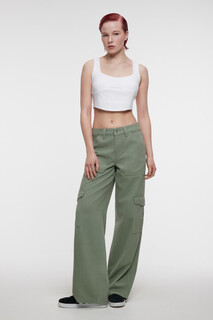 брюки джинсовые женские Джинсы карго широкие с заниженной посадкой Befree