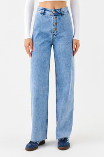 брюки джинсовые женские Джинсы wide leg с обрезанными краями Befree