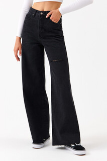 брюки джинсовые женские Джинсы wide leg с обрезанными краями Befree