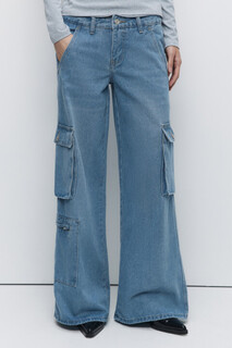 брюки джинсовые женские Джинсы карго широкие с низкой посадкой Befree