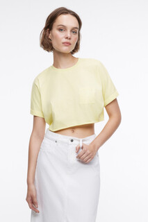 футболка женская Топ-футболка укороченный с нагрудным карманом Befree