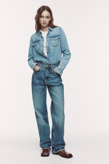 блузка джинсовая женская Рубашка джинсовая с нагрудными карманами Befree