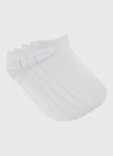 Базовые носки-сникерсы, 5 пар, Белый O'stin