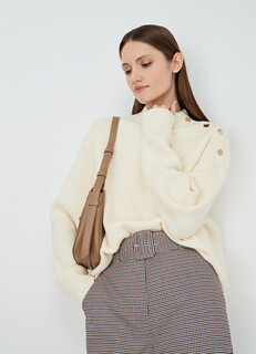 Джемпер с декоративными пуговицами, Белый O'stin