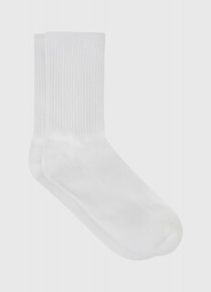Базовые носки в рубчик, Белый O'stin