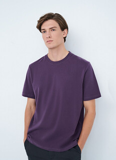 Базовая футболка из плотного хлопка, Фиолетовый O'stin