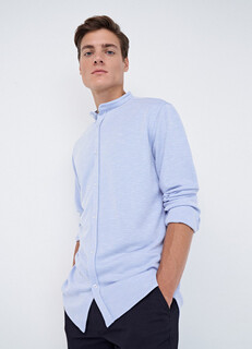 Рубашка Slim fit из пике, Голубой O'stin