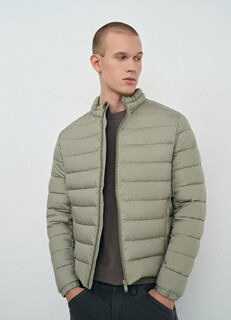 Утеплённая ультралёгкая куртка с воротником-стойкой, Зеленый O'stin