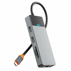 Хаб USB Wiwu Linker A923RPT 9-in-1 USB-C Grey 6976195094053