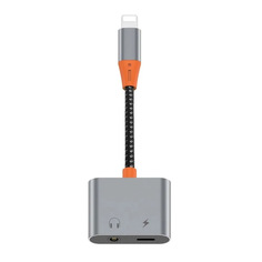Аксессуар Wiwu LT07 Lightning - Lightning + Jack 3.5mm Grey 6936686407519