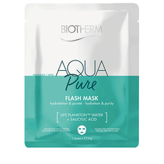 Маска для лица BIOTHERM Увлажняющая и очищающая тканевая маска Aqua Pure Flash с салициловой кислотой 31.0