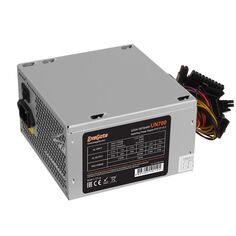 Блок питания ATX Exegate UN700 EX259602RUS-S 700W, SC, 12cm fan, 24p+4p, 6/8p PCI-E, 3*SATA, 2*IDE, FDD + кабель 220V с защитой от выдергивания