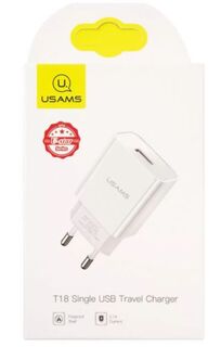 Зарядное устройство сетевое Usams US-CC075 T18 УТ000027075 USB, 2,1A белое (CC075TC01)