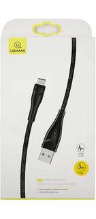 Кабель интерфейсный Usams SJ399 УТ000021066 USB/micro USB, 3м, нейлоновая оплетка, черный (SJ399USB01)