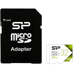 Карта памяти 32GB Silicon Power SP032GBSTHBU1V21SP Elite microSDHC Class 10 UHS-I (SD адаптер) Colorful