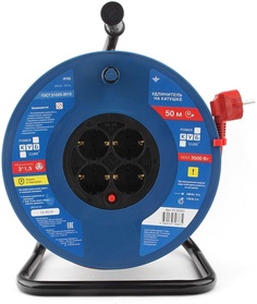 Удлинитель силовой Power Cube PC20503 IP20, 16А, 50м, ПВС, 3*1,5мм2, 4 роз. с/з