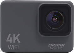 Экшн-камера Digma DiCam 810 DC810 4K, WiFi, серая