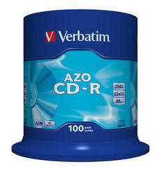 Диск CD-R Verbatim 43430 700МБ, 80 мин., 52х, 100 шт., Cake Box, DL+