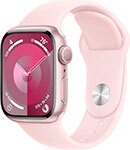 Часы Apple Watch Series 9, GPS, 41 mm, Pink Aluminium Case with Light Pink Sport Band M/L, алюминевый корпус розового цвета (MR943LL/A)