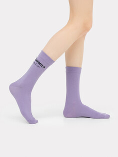 Носки женские фиолетовые с рисунком в виде надписи Mark Formelle