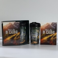 Подарочный набор: ежедневник а6 80 листов и термостакан 250 мл Art Fox