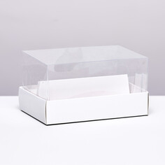 Кондитерская коробка складная под 2 эклера, белая, 9х13,5х7см NO Brand