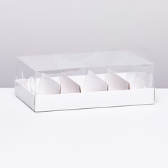 Кондитерская коробка складная под 5 эклеров, белая, 22х13,5х7см NO Brand