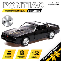 Машина металлическая pontiac firebird, 1:32, открываются двери, инерция, цвет черный Автоград