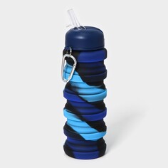 Бутылка для воды складная, 500 мл, 7×21 см, цвет синий NO Brand