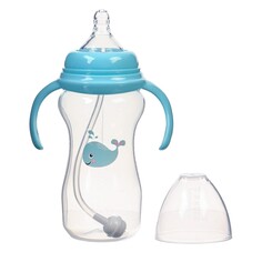 Бутылочка для кормления, шг ø50мм,300 мл, +6мес., цвет голубой Mum&Baby