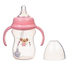 Бутылочка для кормления, шг ø50мм,180 мл, +0мес., цвет розовый Mum&Baby