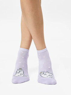 Высокие женские носки с плюшевым следом светло-лавандового цвета Mark Formelle