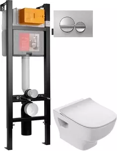 Комплект подвесной унитаз Jacob Delafon Struktura EDF102-00 + E70025-00 + система инсталляции Jacob Delafon E33131RU-NF + E20859-CP-MTC