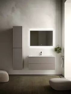 Комплект мебели серый матовый 101 см Sancos Snob R SNR100SM + CN7013 + CI1000