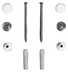 Комплект вертикальных крепежей для унитаза/биде с колпачками цвета хром и белый Simas F90cr/bi