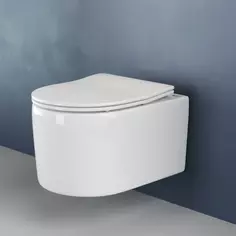 Унитаз подвесной Ceramica Nova Moments CN3003 безободковый, с сиденьем микролифт, белый