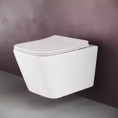 Унитаз подвесной Ceramica Nova Metric CN3007 безободковый, с сиденьем микролифт, белый