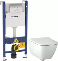 Комплект подвесной унитаз Geberit Smyle Square 500.683.01.1 + система инсталляции Geberit 458.124.21.1