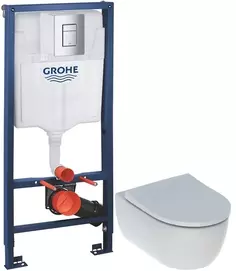 Комплект подвесной унитаз Geberit iCon 500.784.01.1 + система инсталляции Grohe 38772001