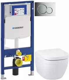 Комплект подвесной унитаз Grohe Euro Ceramic 39328000 + 39330001 + система инсталляции Geberit 111.300.00.5 + 115.770.21.5 + 111.815.00.1