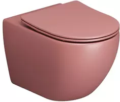 Унитаз подвесной Grossman GR-4411PIMS безободковый, с сиденьем микролифт, розовый матовый