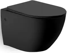 Унитаз подвесной Vincea Globo VT1-14MB безободковый, с сиденьем микролифт, черный матовый