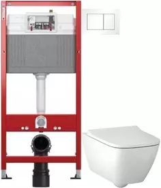 Комплект подвесной унитаз Geberit Smyle Square 500.683.01.1 + система инсталляции Tece 9400413
