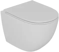 Унитаз подвесной D&K Matrix DT1396516 безободковый, торнадо, с сиденьем микролифт, белый