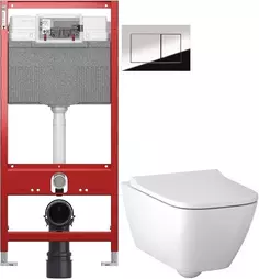 Комплект подвесной унитаз Geberit Smyle Square 500.683.00.2 + система инсталляции Tece 9300302 + 9240401