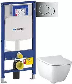 Комплект подвесной унитаз Geberit Smyle Square 500.683.00.2 + система инсталляции Geberit 111.300.00.5 + 115.770.21.5 + 111.815.00.1