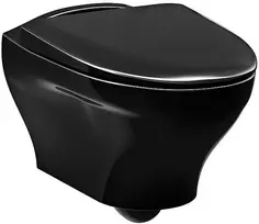Подвесной безободковый унитаз с сиденьем микролифт черный глянец Gustavsberg Estetic C+ GB1183300S0030
