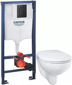 Комплект подвесной унитаз Grohe Bau Ceramic 39351000 + система инсталляции Grohe 38811kf0